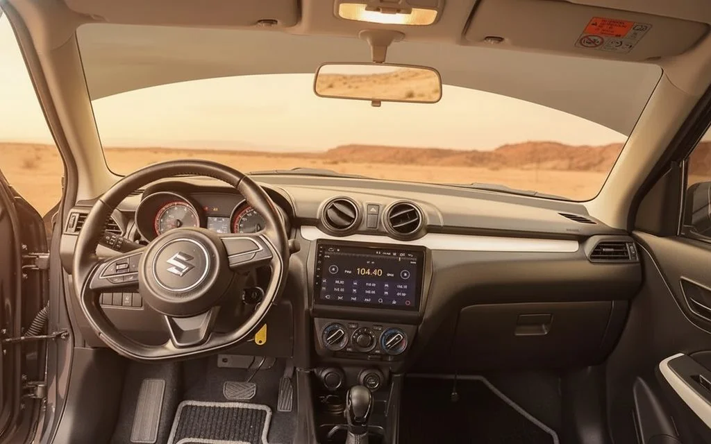 Suzuki Swift 2022 interior view showing trim – rental in Dubai