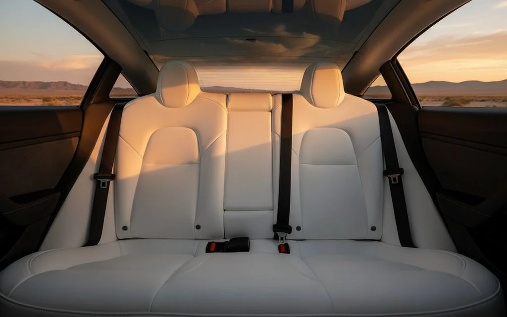 Tesla Model3 2023 leather seats and cabin – rental in Dubai