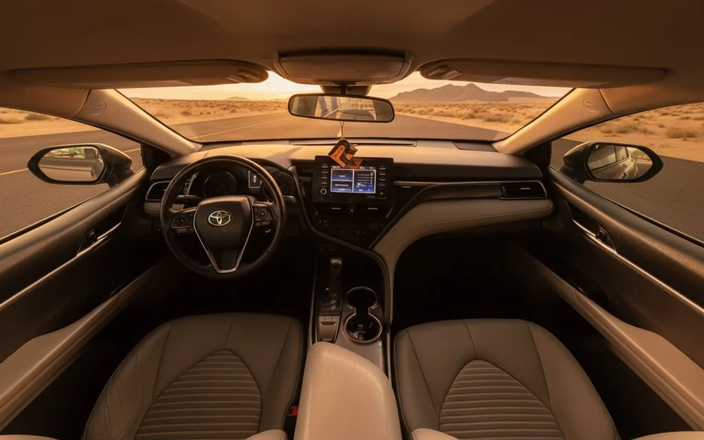 Toyota Camry 2022 interior view showing trim – rental in Dubai