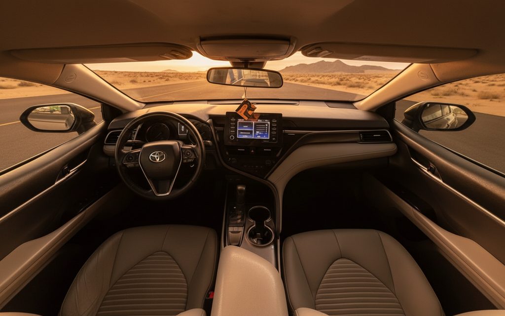 Toyota Camry 2022 interior view showing trim – rental in Dubai