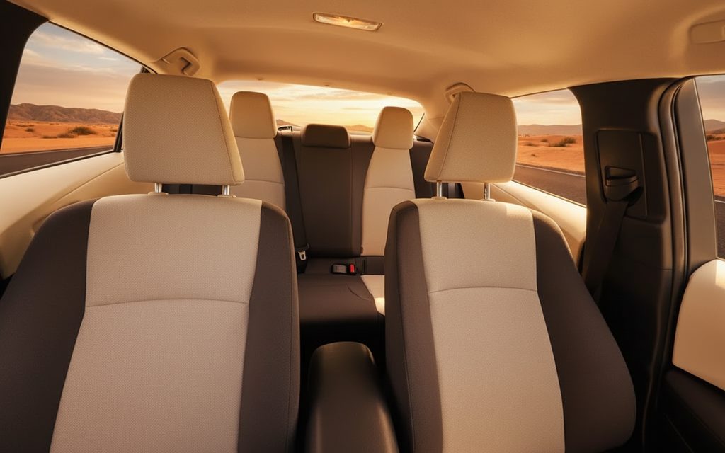 Toyota Corolla 2024 leather seats and cabin – rental in Dubai