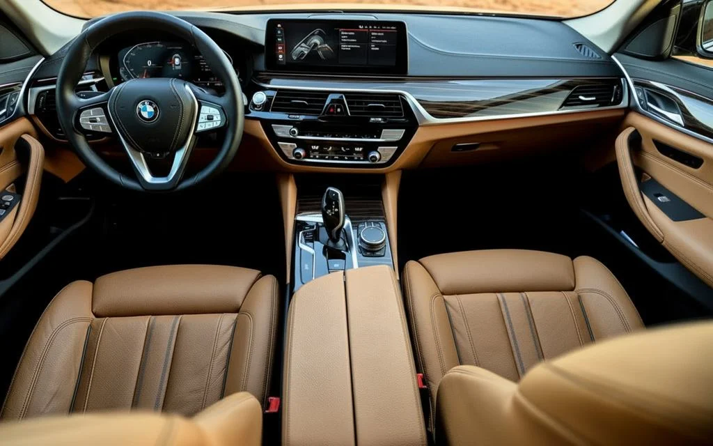 Bmw 520 2021 interior view showing trim
