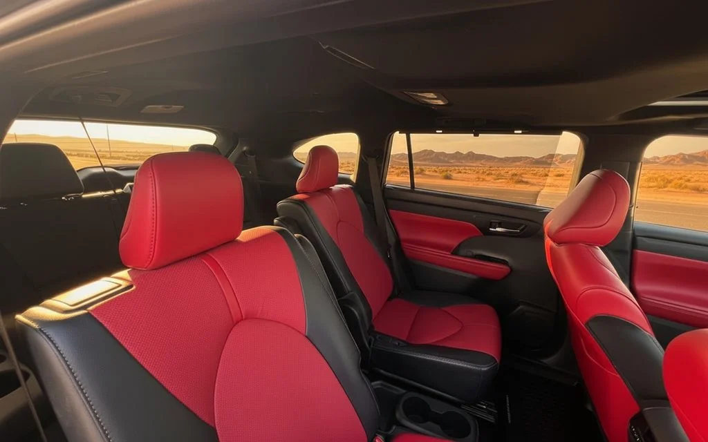 Toyota Highlander 2022 leather seats and cabin – rental in Dubai