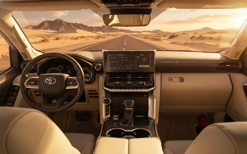Toyota LandCruiser 2022 interior view showing trim – rental in Dubai