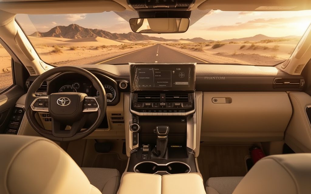 Toyota LandCruiser 2022 interior view showing trim – rental in Dubai