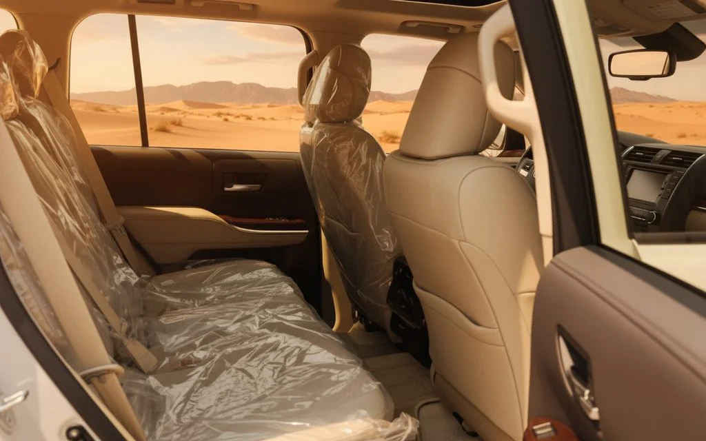Toyota LandCruiser 2024 leather seats and cabin – rental in Dubai
