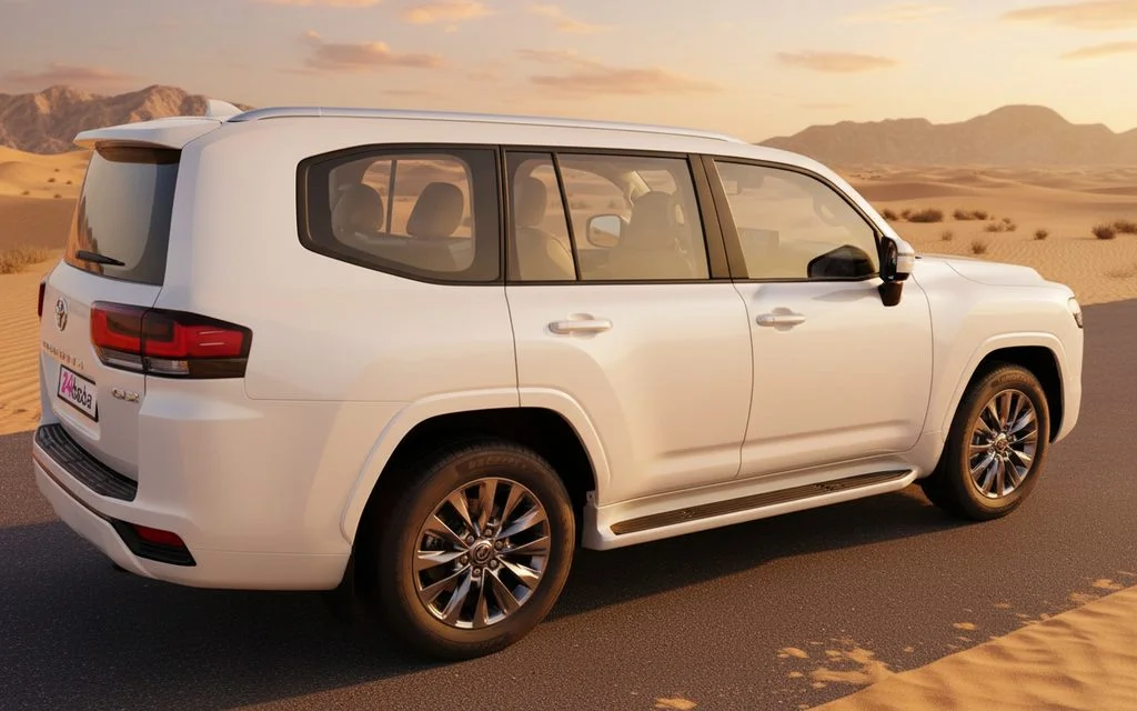 Toyota LandCruiser 2024 White side profile – rental in Dubai