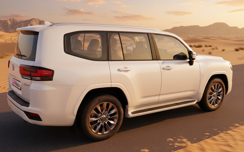 Toyota LandCruiser 2024 White side profile – rental in Dubai