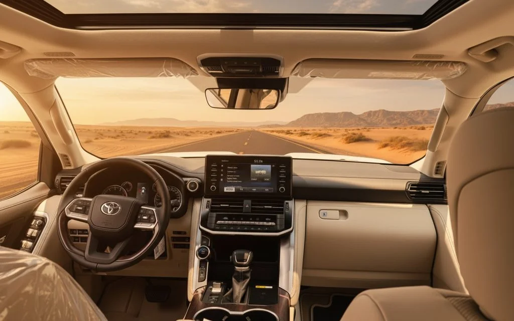 Toyota LandCruiser 2024 interior view showing trim – rental in Dubai