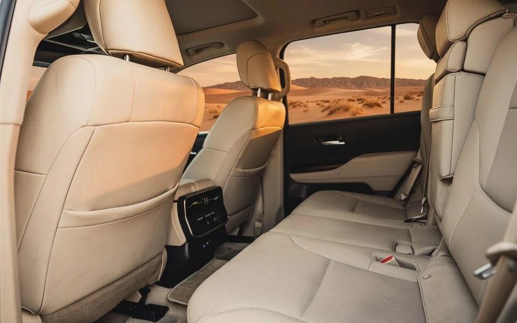 Toyota LandCruiser 2024 leather seats and cabin – rental in Dubai