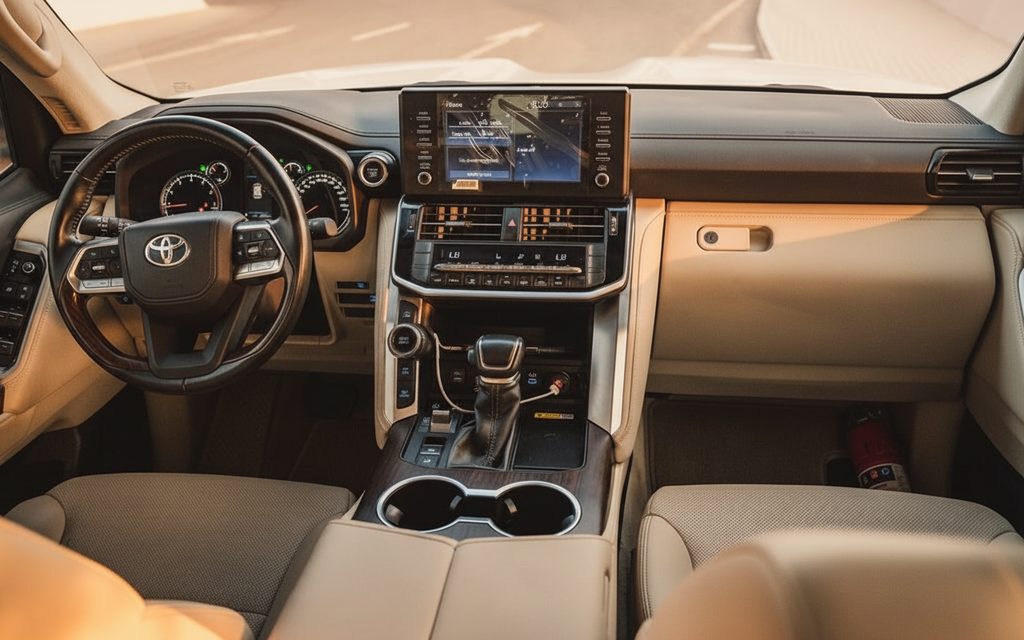 Toyota LandCruiser 2024 interior view showing trim – rental in Dubai