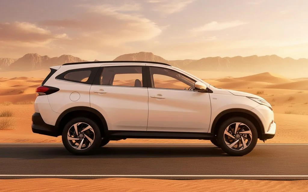 Toyota Rush 2023 White side profile – rental in Dubai