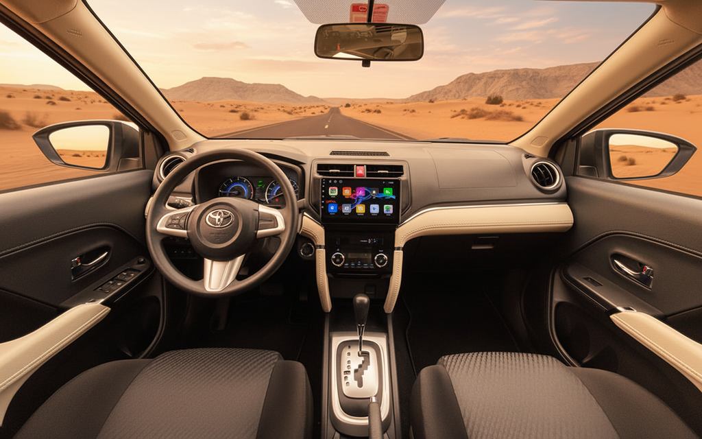 Toyota Rush 2023 interior view showing trim – rental in Dubai