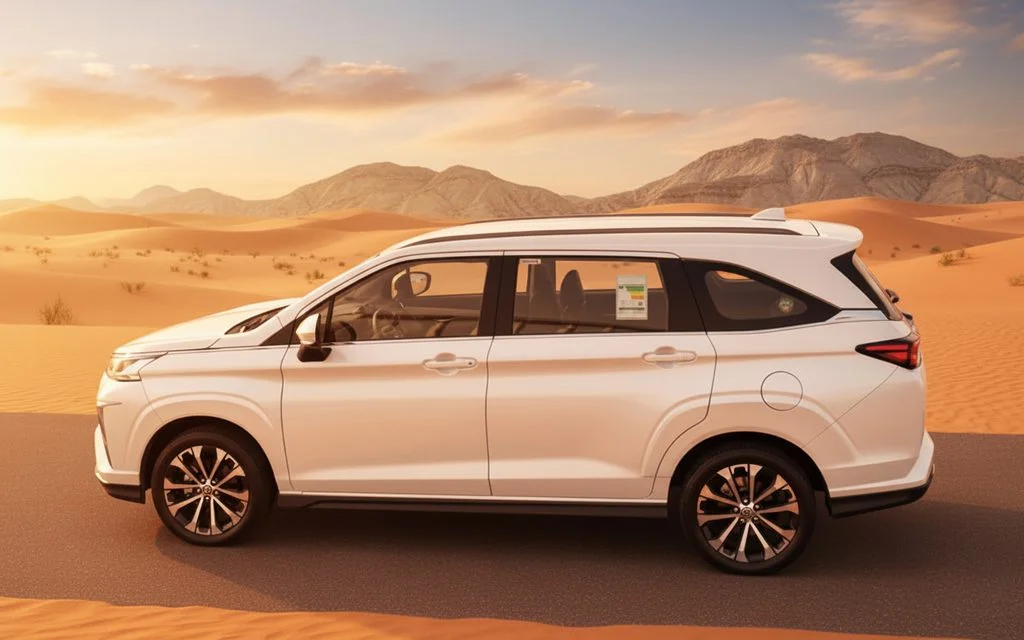 Toyota Veloz 2023 White side profile – rental in Dubai