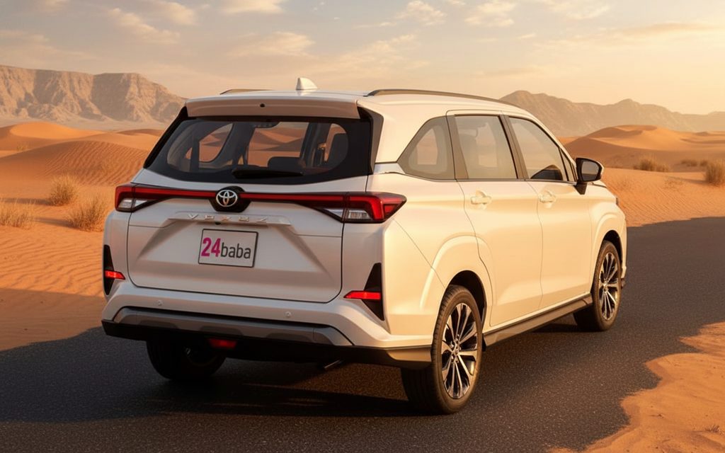 Toyota Veloz 2024 White rear view showing taillights – rental in Dubai