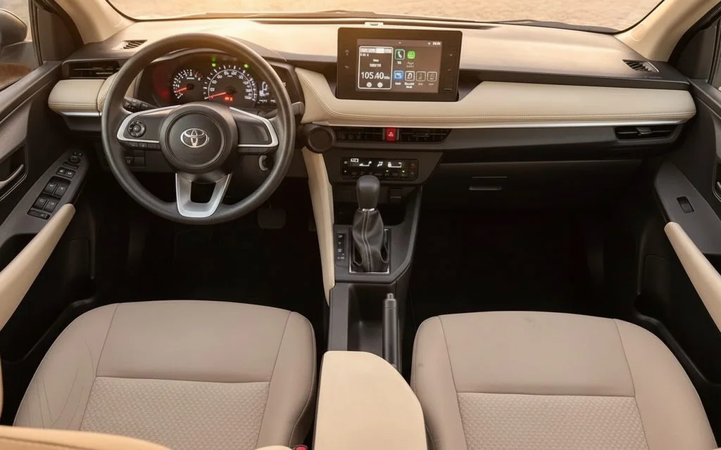 Toyota Yaris 2023 interior view showing trim – rental in Dubai