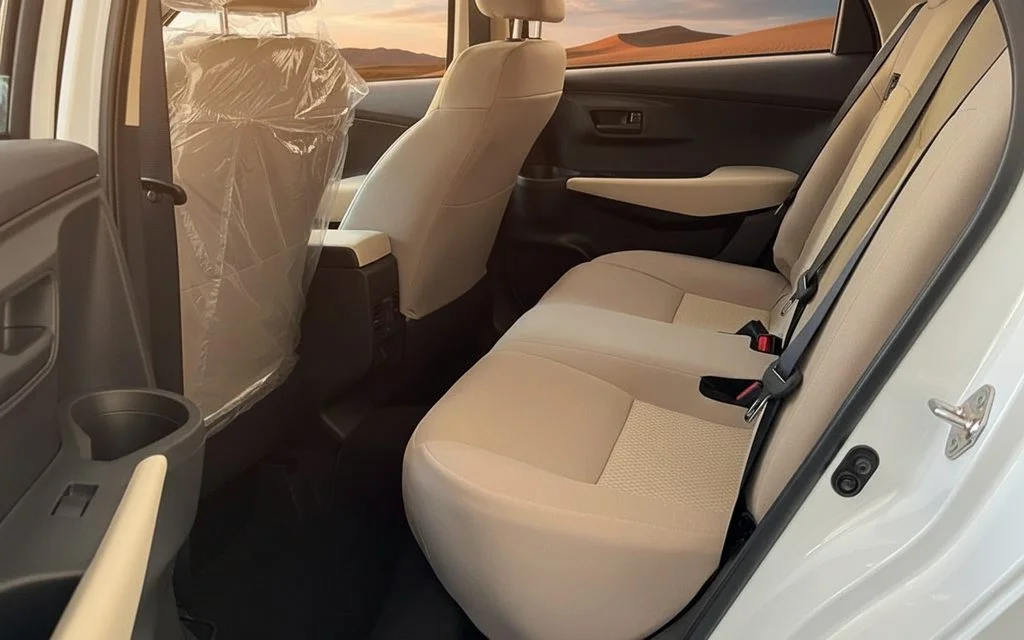Toyota Yaris 2023 leather seats and cabin – rental in Dubai