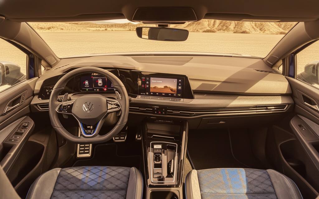 Volkswagen Golf 2024 interior view showing trim – rental in Dubai