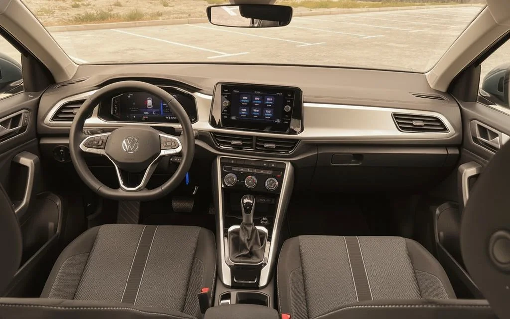 Volkswagen T Roc 2022 interior view showing trim – rental in Dubai