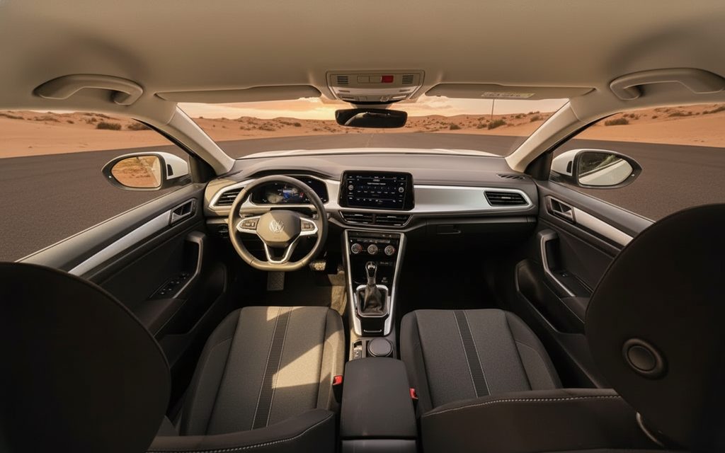 Volkswagen T Roc 2024 interior view showing trim – rental in Dubai