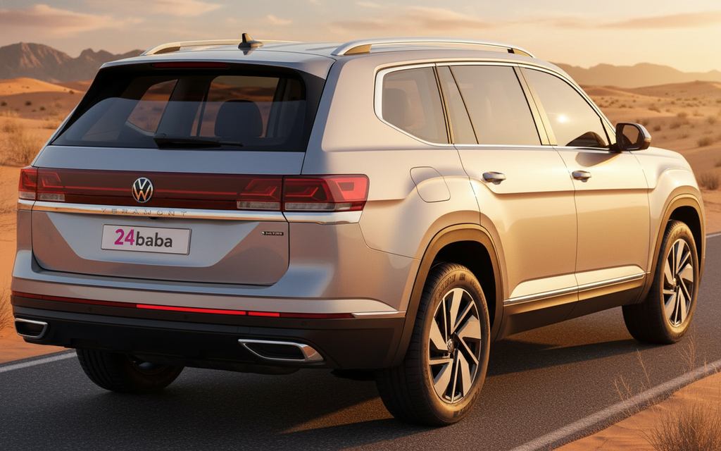 Volkswagen Teramont 2025 Silver rear view showing taillights – rental in Dubai