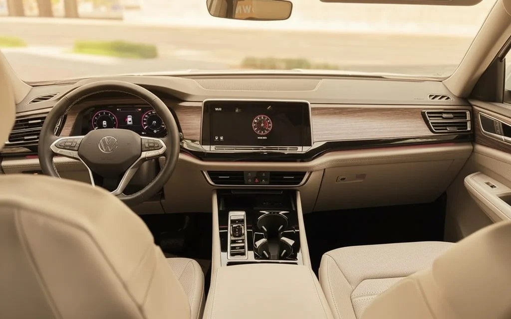 Volkswagen Teramont 2025 interior view showing trim – rental in Dubai