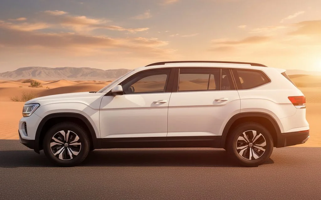 Volkswagen Teramont 2024 White side profile – rental in Dubai