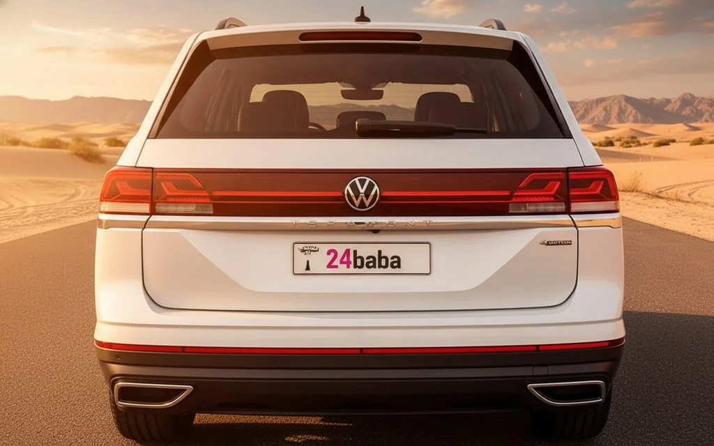 Volkswagen Teramont 2024 White rear view showing taillights – rental in Dubai