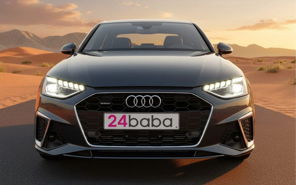 Audi A4 2022 Grey front view with headlights