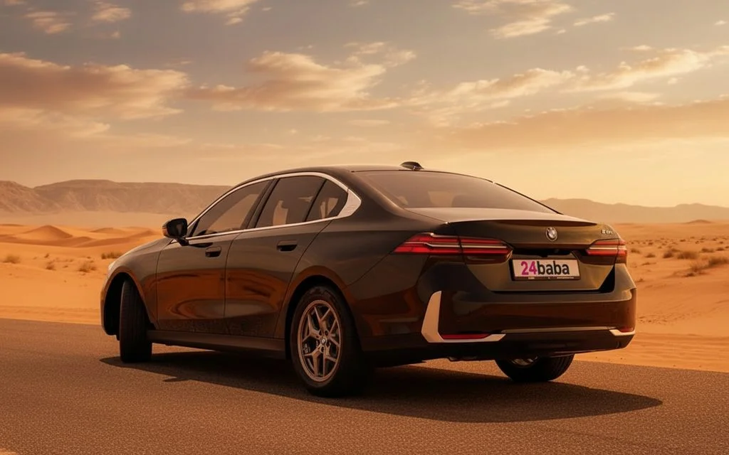 Bmw 520 2024 Black rear view showing taillights