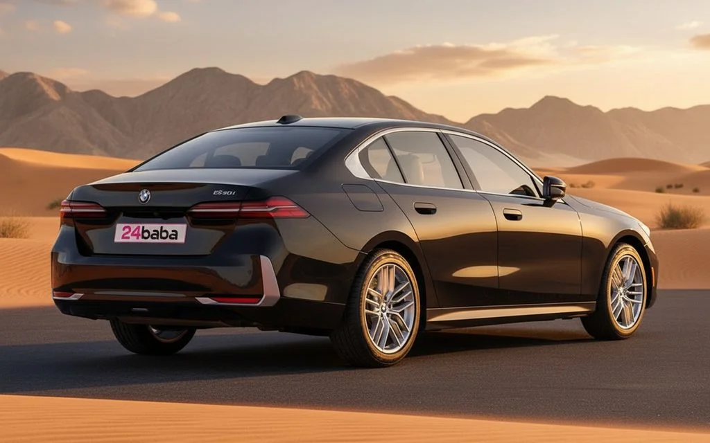 Bmw 530 2024 Black rear view showing taillights