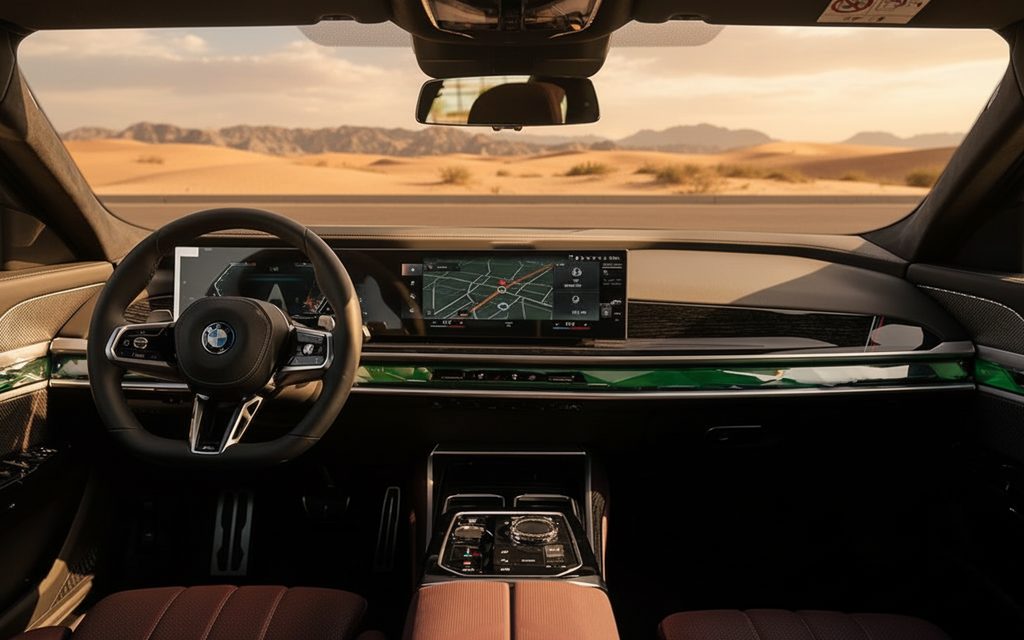 Bmw 740 2023 interior view showing trim