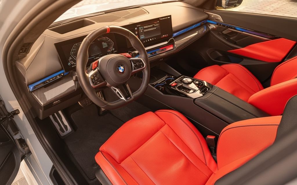 Bmw M5 2025 interior view showing trim