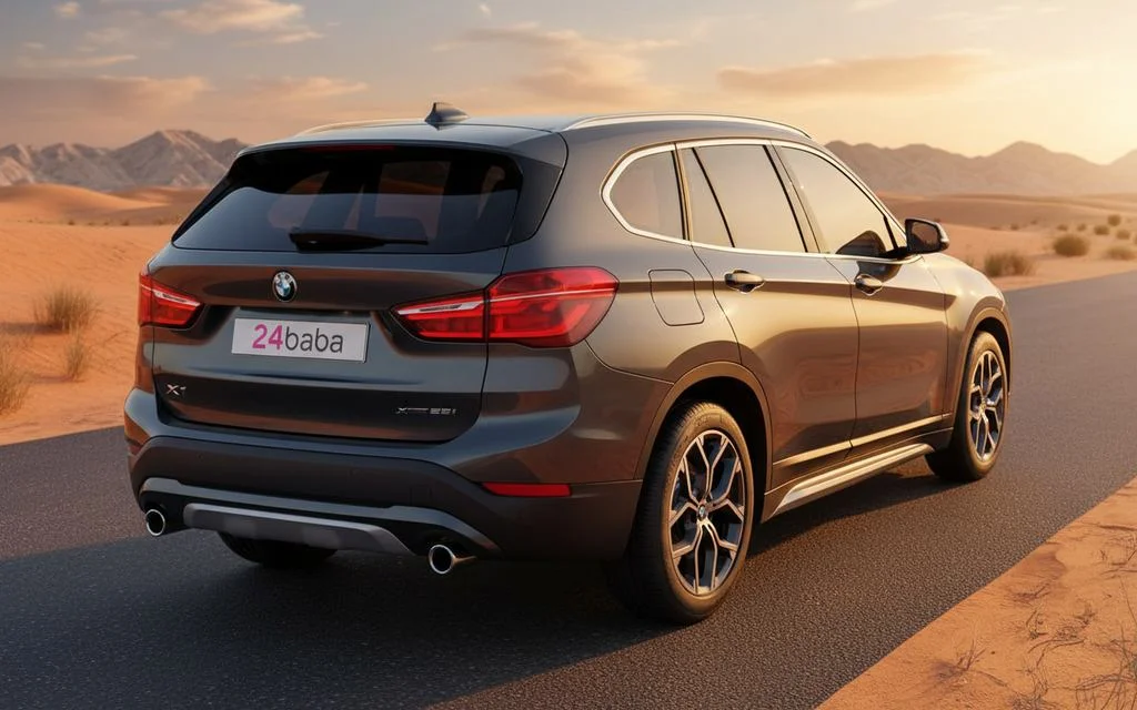 Bmw X1 2021 Black rear view showing taillights