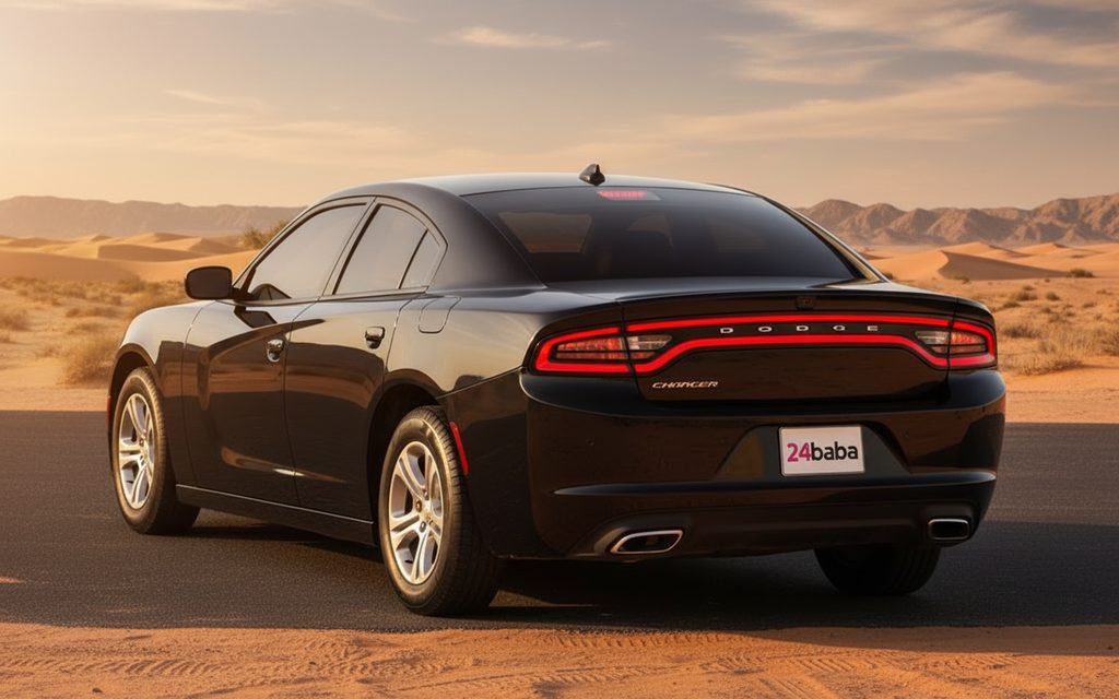 Dodge Charger 2022 Black rear view showing taillights