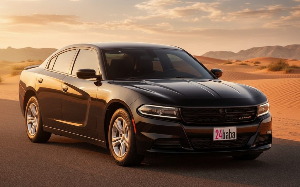 Dodge Charger 2022 Black front view with headlights