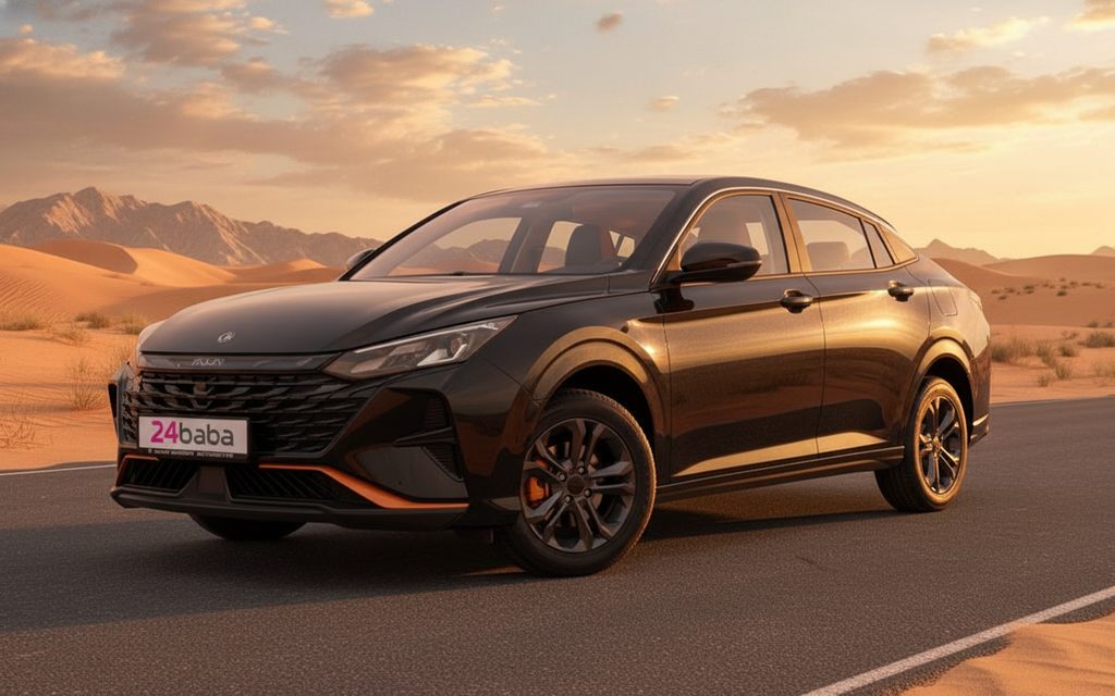 Dongfeng Shine 2026 Black front view with headlights – rental in Dubai