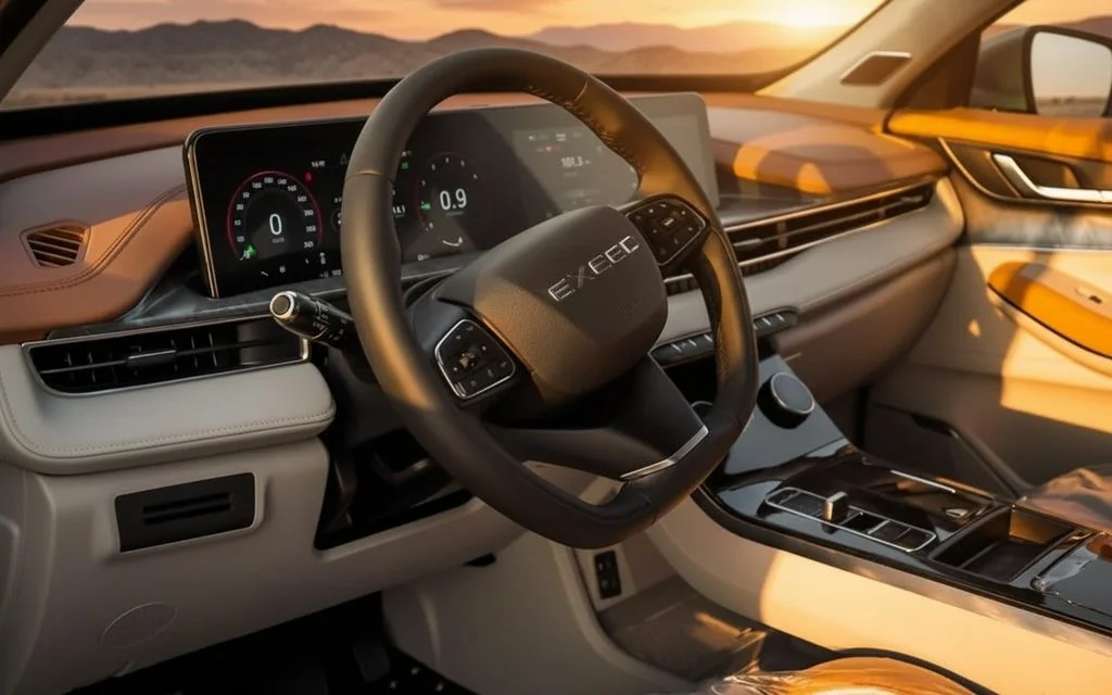 Exeed Lx 2025 dashboard and infotainment – rental in Dubai