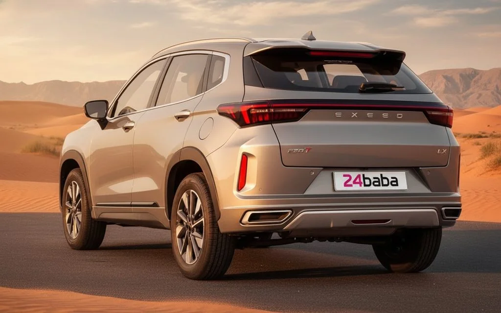 Exeed Lx 2025 Grey rear view showing taillights – rental in Dubai