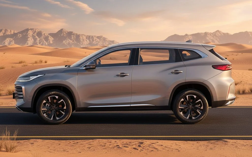 Exeed Tx 2024 Silver side profile – rental in Dubai