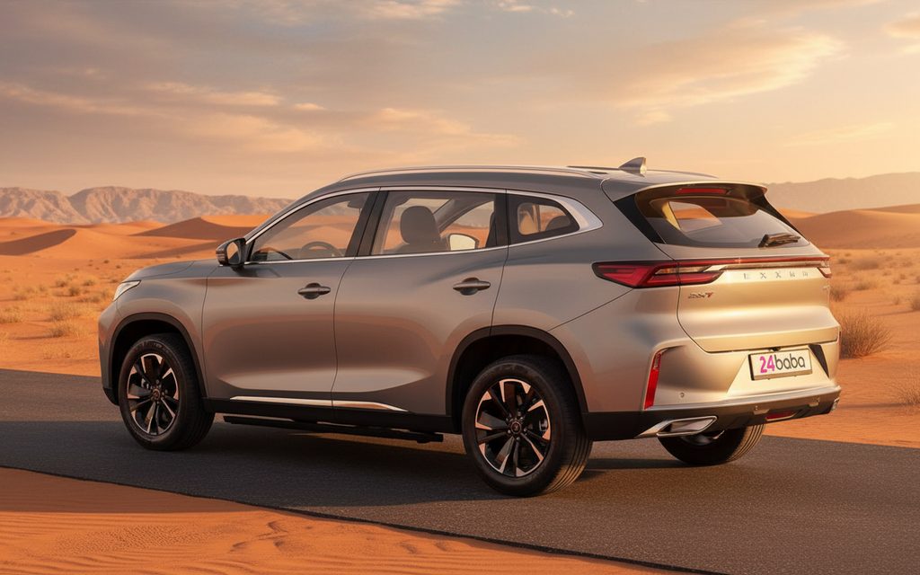 Exeed Tx 2024 Silver parked outdoor scene – rental in Dubai