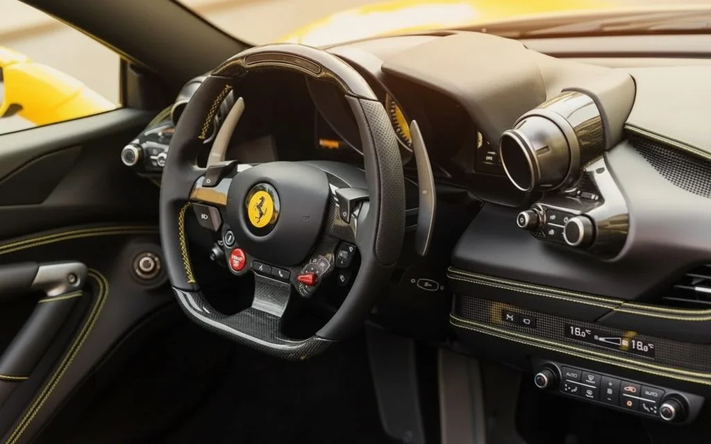 Ferrari F8 2022 dashboard and infotainment – rental in Dubai