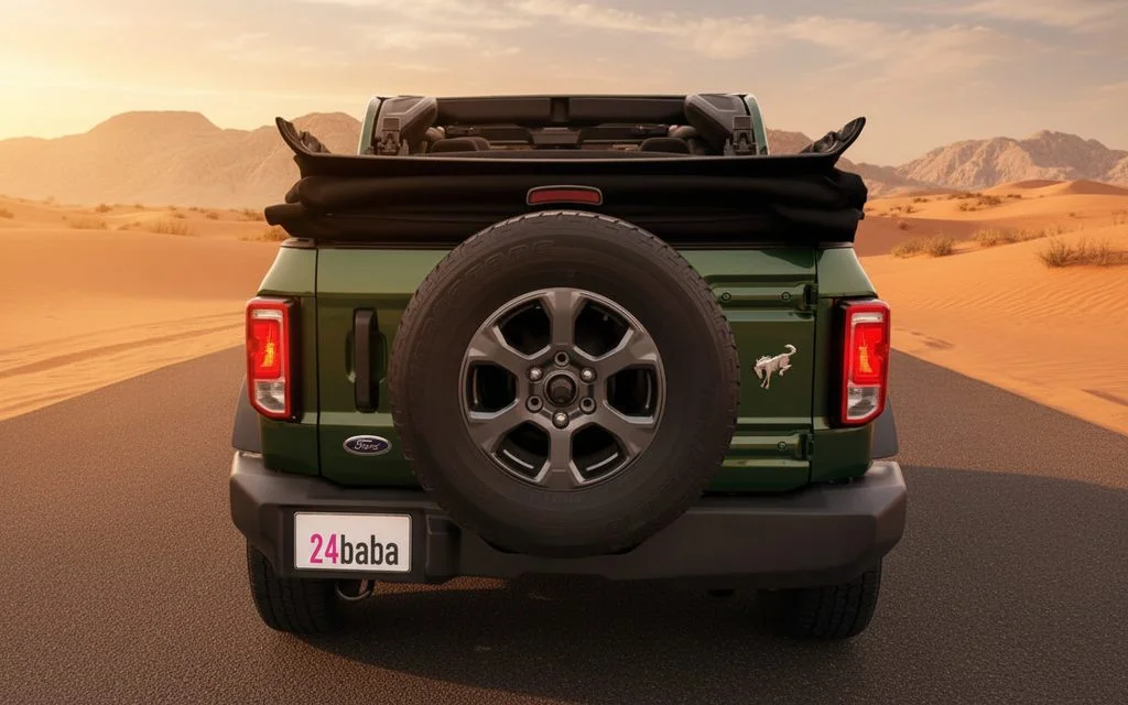 Ford Bronco 2022 Green rear view showing taillights – rental in Dubai