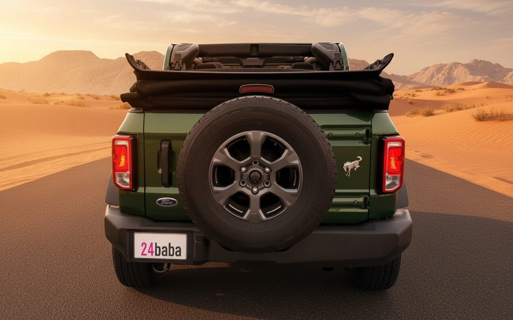 Ford Bronco 2022 Green rear view showing taillights – rental in Dubai