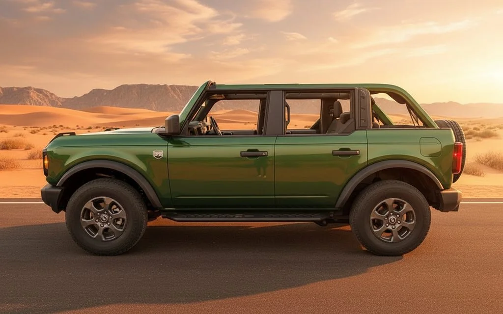 Ford Bronco 2022 Green side profile – rental in Dubai