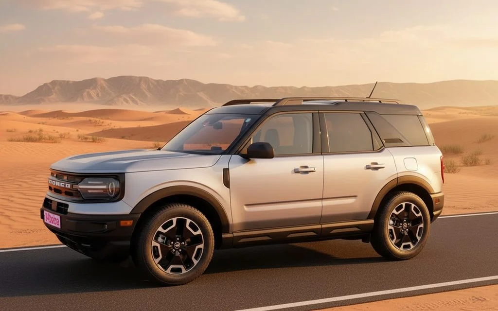 Ford Bronco 2021 Grey side profile – rental in Dubai