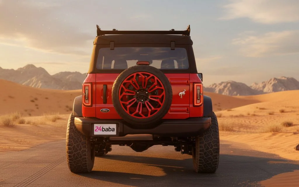 Ford Bronco 2023 Red rear view showing taillights – rental in Dubai