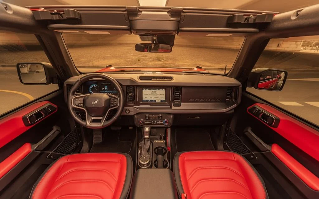 Ford Bronco 2023 interior view showing trim – rental in Dubai