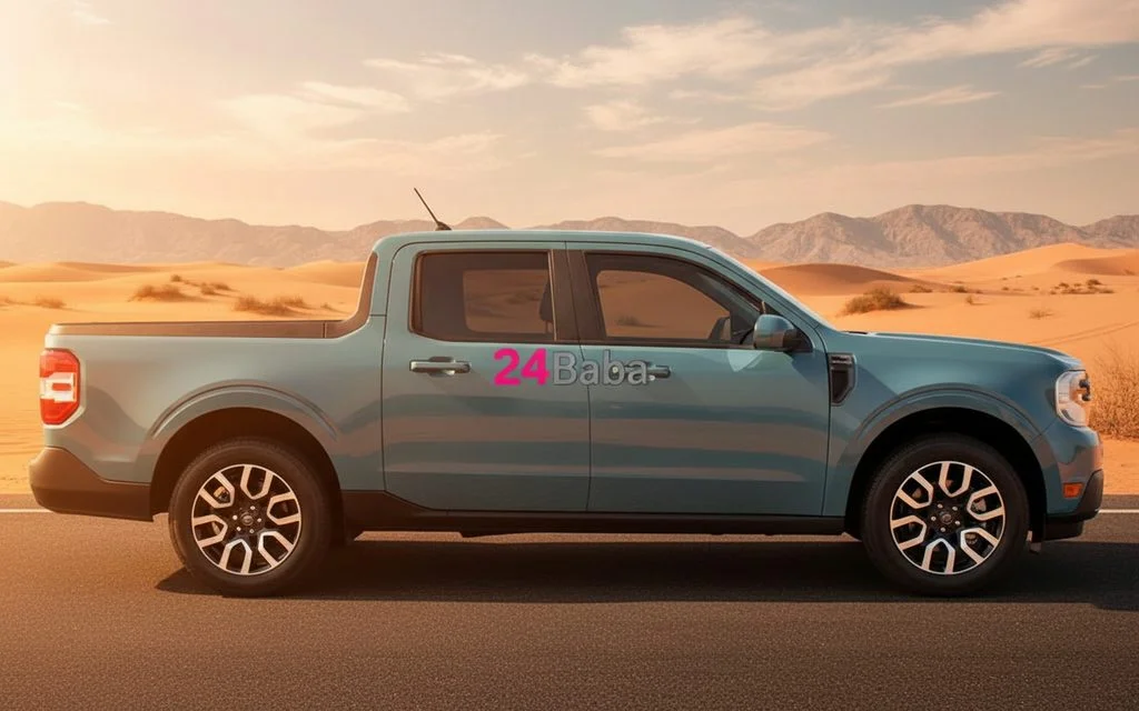 Ford Maverick 2022 Blue side profile – rental in Dubai