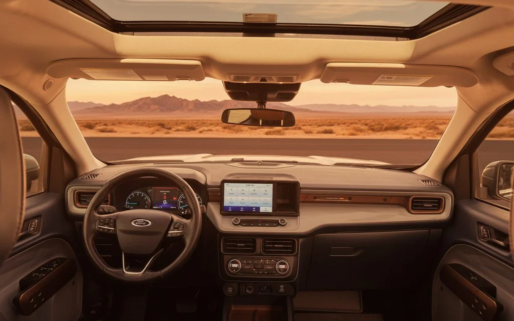 Ford Maverick 2022 interior view showing trim – rental in Dubai